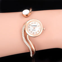Load image into Gallery viewer, Rose Gold Silver Bangle Watch
